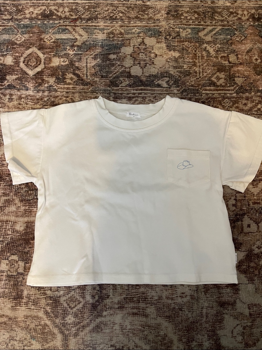 Roobear Kids Cream Pocket “first rodeo” tee